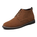 Men Solid Casual Leather Ankle Boots-Khaki-6-JadeMoghul Inc.