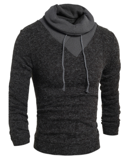 Men Solid Turtleneck Smart Sweater-SH-L-JadeMoghul Inc.