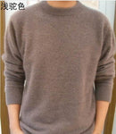 Men Solid Winter Pullover / Full Sleeves O-Neck Cashmere Sweater-Black-S-JadeMoghul Inc.