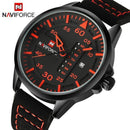Men Sports Watch / Leather Wrist Watch-Black Red-JadeMoghul Inc.