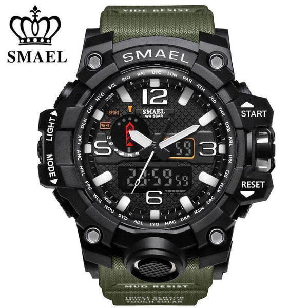 Men Sports Watch / Quartz LED Digital Electronic Watch-Army Green-JadeMoghul Inc.