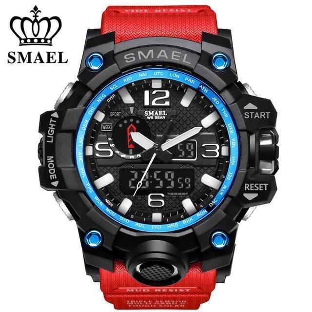 Men Sports Watch / Quartz LED Digital Electronic Watch-Red Black Blue-JadeMoghul Inc.