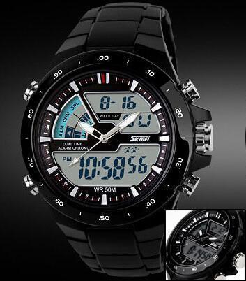 Men Sports Watch / Waterproof Quartz Watch-Black-JadeMoghul Inc.