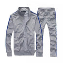 Men Sportswear Set - Casual 2Pcs Track Suit Clothing (Sweatshirt Jacket + Pants)-FK038 Grey-S-JadeMoghul Inc.