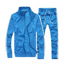Men Sportswear Set - Casual 2Pcs Track Suit Clothing (Sweatshirt Jacket + Pants)-FK038 SkyBlue-S-JadeMoghul Inc.