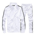 Men Sportswear Set - Casual 2Pcs Track Suit Clothing (Sweatshirt Jacket + Pants)-FK038-white-S-JadeMoghul Inc.
