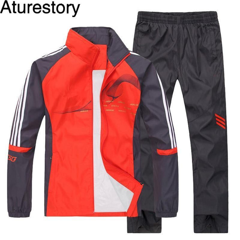 Men Sportswear Suit - Smart Tracksuit Including Jacket & Pants-Blue-L-JadeMoghul Inc.