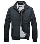Men Spring / Autumn Jacket With Fashionable Stand Collar / Slim Casual Style Business Jacket-Black-M-JadeMoghul Inc.