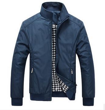 Men Spring / Autumn Jacket With Fashionable Stand Collar / Slim Casual Style Business Jacket-Blue-M-JadeMoghul Inc.