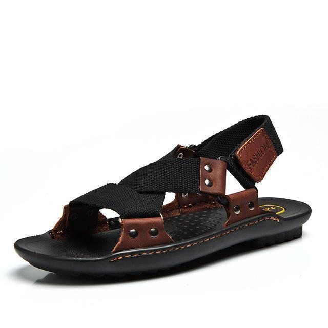 Men Stylish Designer Type Sandals / Leather Slippers For Men-hei se-6.5-JadeMoghul Inc.