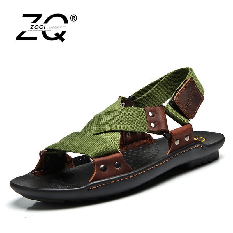 Men Stylish Designer Type Sandals / Leather Slippers For Men-jun lv se-6.5-JadeMoghul Inc.