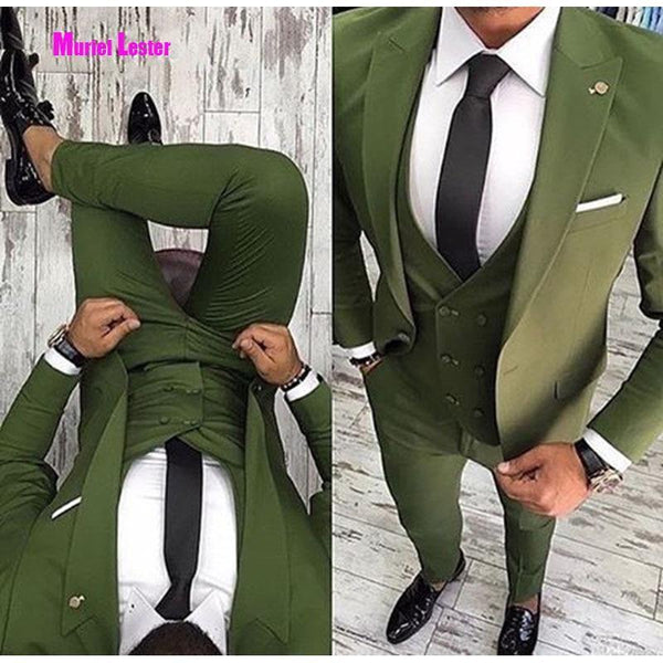 Men Suit Slim Fit 3-Piece Suit - Formal Suits For Office & Leisure-Black-XS-JadeMoghul Inc.
