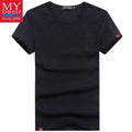 Men Summer Short-Sleeved T Shirt-O Neck Black-S-JadeMoghul Inc.