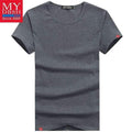 Men Summer Short-Sleeved T Shirt-O Neck Dark Gray-S-JadeMoghul Inc.