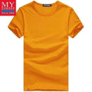 Men Summer Short-Sleeved T Shirt-O Neck Orange-S-JadeMoghul Inc.