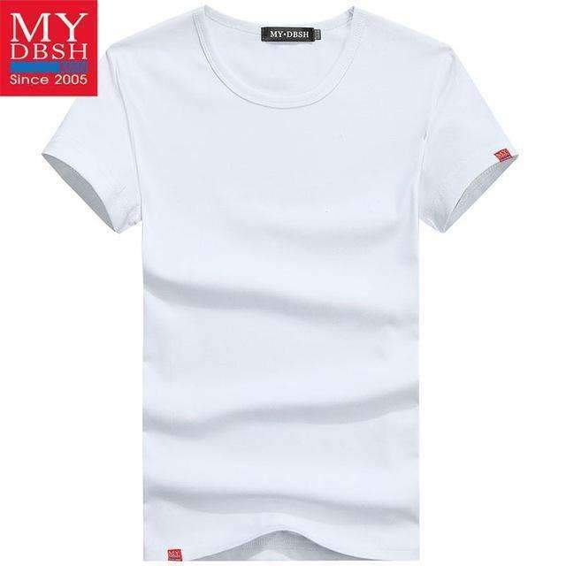 Men Summer Short-Sleeved T Shirt-O Neck White-S-JadeMoghul Inc.