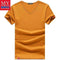 Men Summer Short-Sleeved T Shirt-V Neck Orange-S-JadeMoghul Inc.