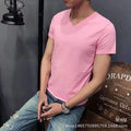 Men Super Comfy Cotton T -Shirt-V Pink-L-JadeMoghul Inc.