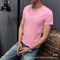 Men Super Comfy Cotton T -Shirt-V Pink-L-JadeMoghul Inc.