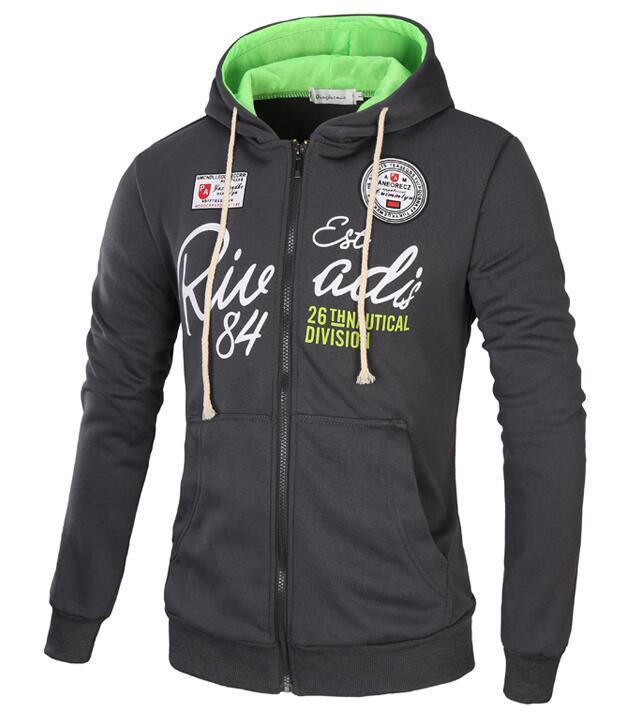 Men Sweatshirt / Zipper Hoodie For Men-Dark gray green-XL-JadeMoghul Inc.