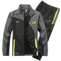 Men Sweatsuit - Smart Tracksuit 2Pcs Outfit Set (Casual Jacket & Pants)-track-Gray-L-JadeMoghul Inc.