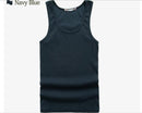 Men T-shirts Summer Cotton Slim Fit Men Tank Tops Clothing Bodybuilding Undershirt Golds Fitness tops tees 22151-Navy Blue-S-JadeMoghul Inc.