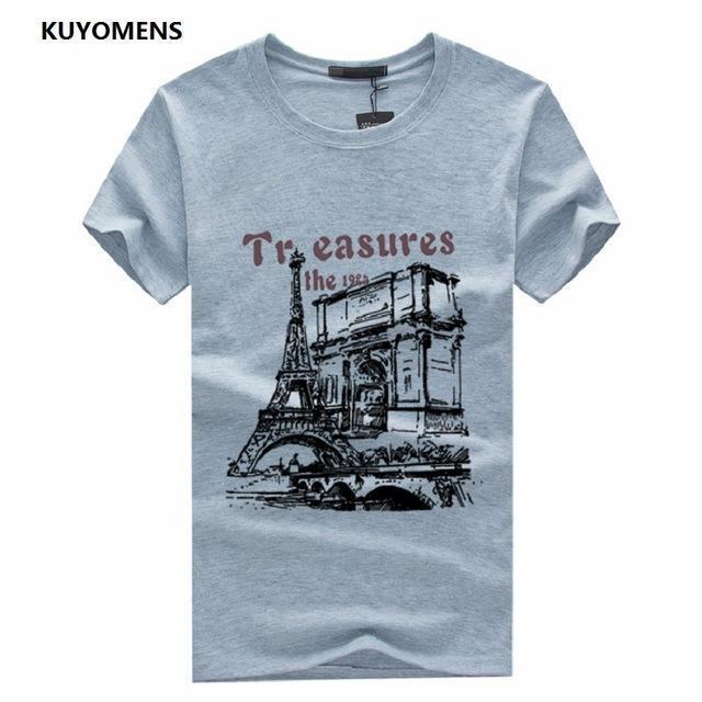 Men Tee Shirt Short Sleeve / Casual T-Shirts-Gray-S-JadeMoghul Inc.