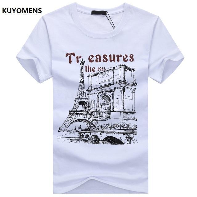 Men Tee Shirt Short Sleeve / Casual T-Shirts-White-S-JadeMoghul Inc.