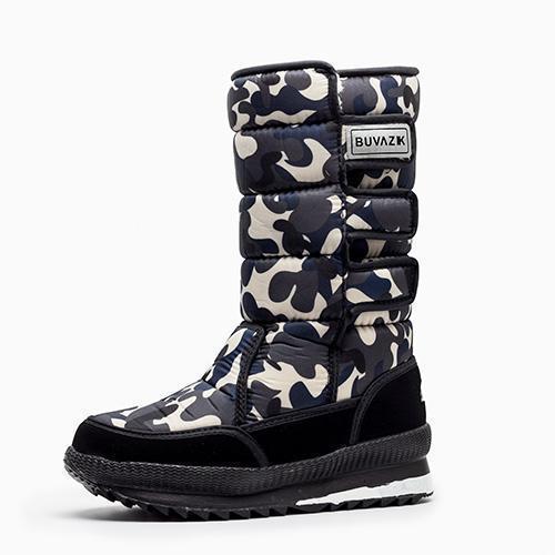 Men Thick Platforms / Knee-High Snow Boots-gray camouflage-6.5-JadeMoghul Inc.