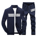Men Tracksuit Set - New Sportswear Suit Set (2pcs Coat+Pants)-D05 blue-S-JadeMoghul Inc.