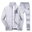 Men Tracksuits with Pants - Gym / Fitness Suit Set - 2PC Clothing-em115 gray-S-JadeMoghul Inc.