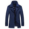 Men Trench Coat - Turn-Down Collar Slim Jacket-dark blue-M-JadeMoghul Inc.