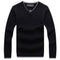 Men V-Neck Thick Warm Winter Pullover-Black-M-JadeMoghul Inc.