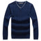 Men V-Neck Thick Warm Winter Pullover-Dark blue-M-JadeMoghul Inc.