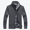 Men Warm Cardigan - Stand Neck Wool Sweater-dark gray-XXL-JadeMoghul Inc.