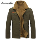 Men Warm Winter Jacket Air Force Style With Fur Collar-Army Green-M-JadeMoghul Inc.