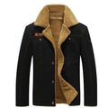 Men Warm Winter Jacket Air Force Style With Fur Collar-Dark Blue-M-JadeMoghul Inc.