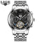 Men Watch - Luxury Automatic Mechanical Watch-Silver Black-JadeMoghul Inc.