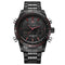 Men Waterproof Full Steel Casual Quartz Sports Wrist Watch-Black Red-JadeMoghul Inc.