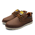 Men Waterproof Solid Lace-up PU Leather Shoes-Brown-6-JadeMoghul Inc.