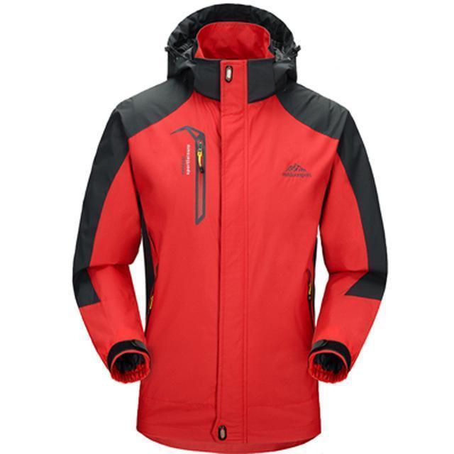 Men Waterproof Spring Hooded Jacket / Men Solid Outerwear-Men Red-M-JadeMoghul Inc.