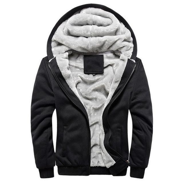 Men Winter Fashion Bomber / Men Vintage Thick Fleece Jacket-w11 black-S-JadeMoghul Inc.