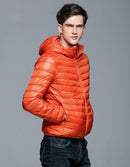 Men Winter Jacket Duck Down Hooded Ultra Light Warm Outwear-Orange-S-JadeMoghul Inc.