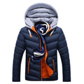 Men Winter Jacket With Detachable Hat / Warm Coat Cotton-Padded Outwear-Dark Blue-4XL-JadeMoghul Inc.