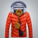 Men Winter Jacket With Detachable Hat / Warm Coat Cotton-Padded Outwear-Red-4XL-JadeMoghul Inc.