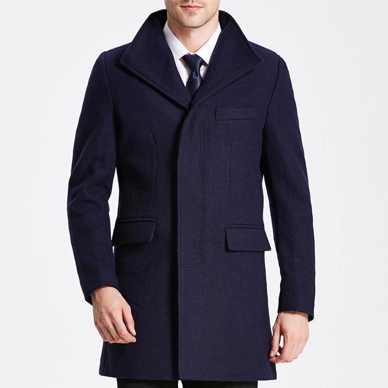 Men Winter Overcoat - Men Peacoat Jackets-Black-M-JadeMoghul Inc.