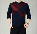 Men Winter Round Neck Knitted Sweaters / Smart Casual Cashmere Blend Pullover-9898 blue-M-JadeMoghul Inc.
