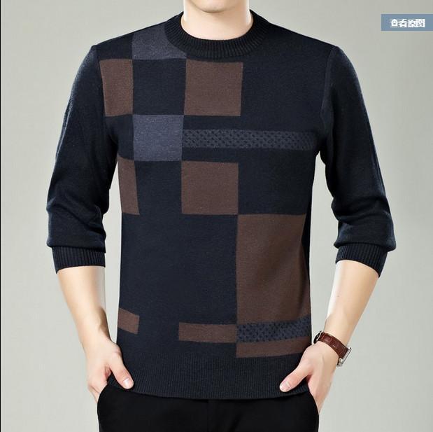 Men Winter Round Neck Knitted Sweaters / Smart Casual Cashmere Blend Pullover-Grey-M-JadeMoghul Inc.