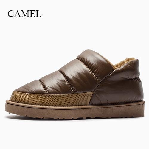 Men winter snow boots, warm flat and waterproof boots for winter free shipping, Comfortable soft cotton-camel-8-JadeMoghul Inc.