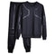 Men Winter Tracksuit Set - Solid Sweat Suit (Top & Pants)-M06 Black-S-JadeMoghul Inc.